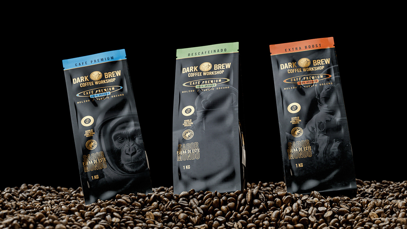 Hi Estudio Multidisciplinaro Transforms Coffee Branding with Dark Brew’s Cosmic Identity