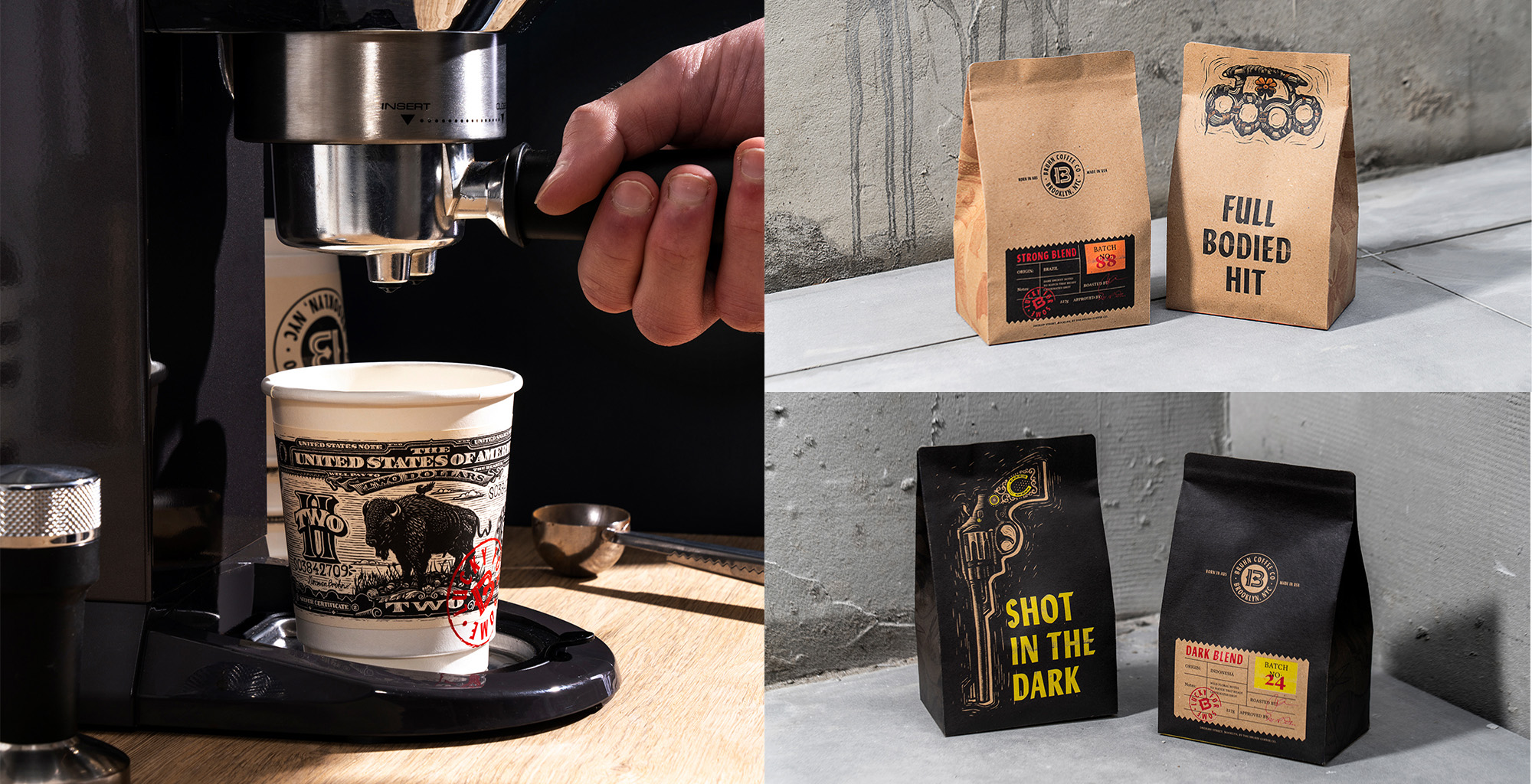 Brooklyn’s Bruhn Coffee Co. Gets a Distinct Edge with Intertype Studio’s Criminal-Inspired Design
